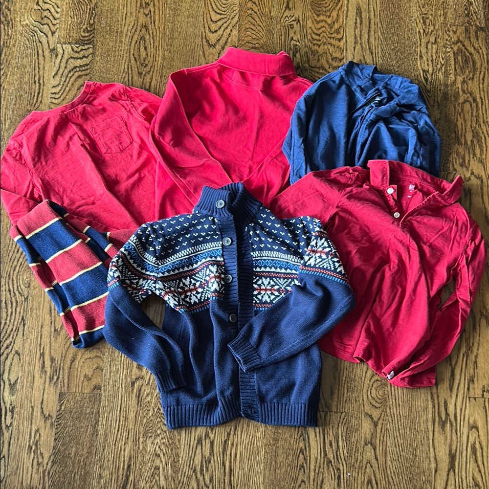 Janie and Jack Red and Blue Kids Tops Collection